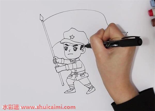 红色革命烈士怎么画 红色革命烈士简笔画彩色