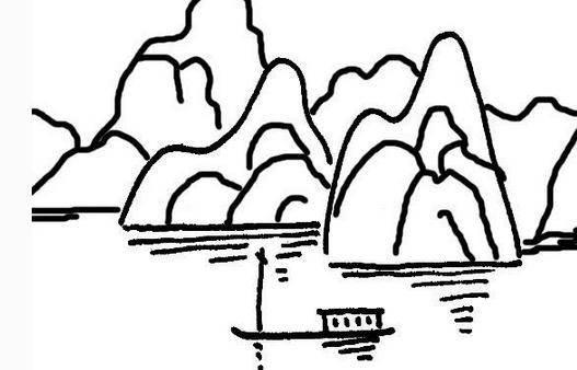 山水画简笔画构图 山水画简笔画画法