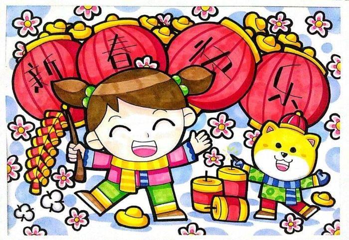 春节简笔画简单又漂亮2023 春节简笔画怎么画