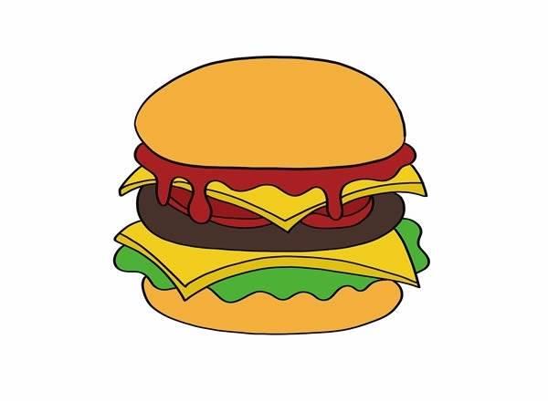 汉堡简笔画 汉堡简笔画简单又好看