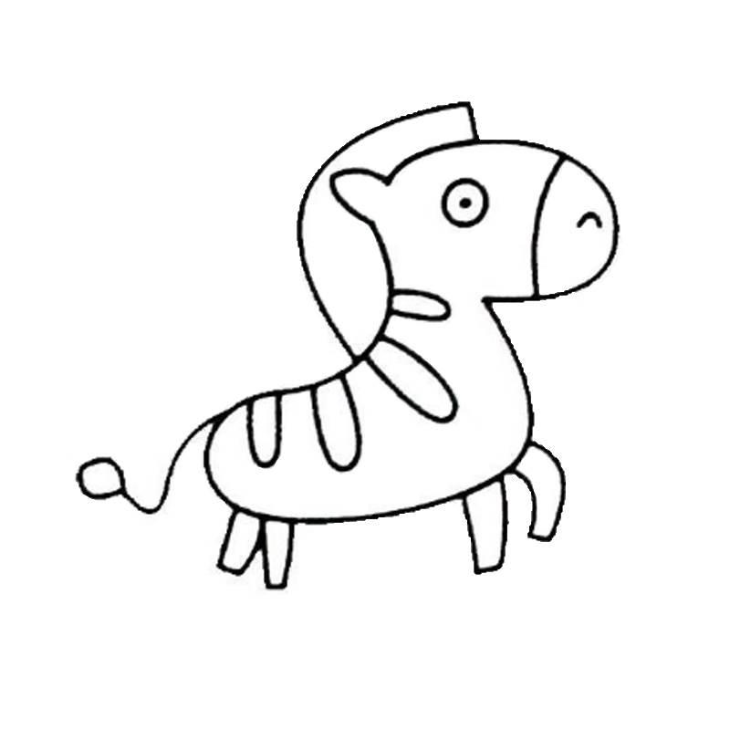 斑马简笔画 河马简笔画图片大全