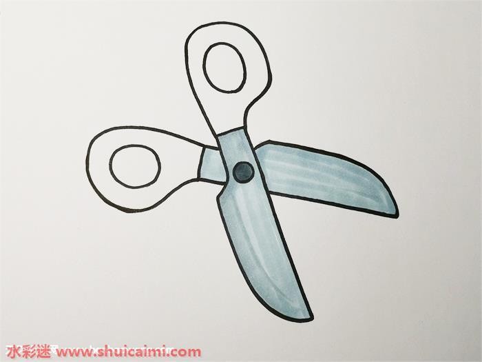 如何画剪刀简笔画？带颜色的剪刀简笔画步骤分享