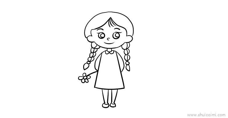 女孩,女孩儿童画怎么画 女孩,女孩简笔画顺序