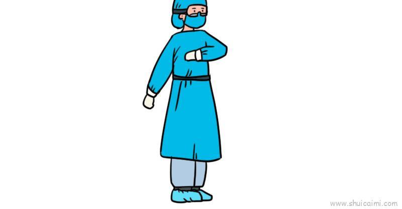 肺炎医护人员儿童画怎么画 肺炎医护人员简笔画图片大全