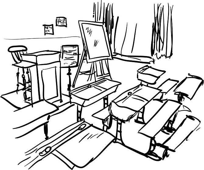 教室简笔画 教室简笔画小学