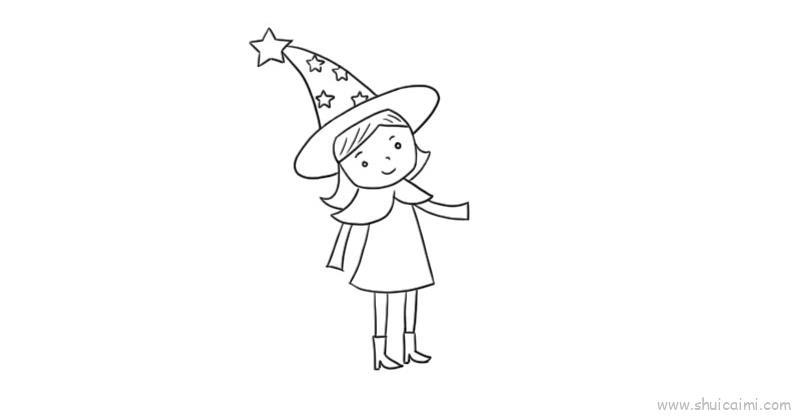 小女巫儿童画怎么画 小女巫简笔画好看
