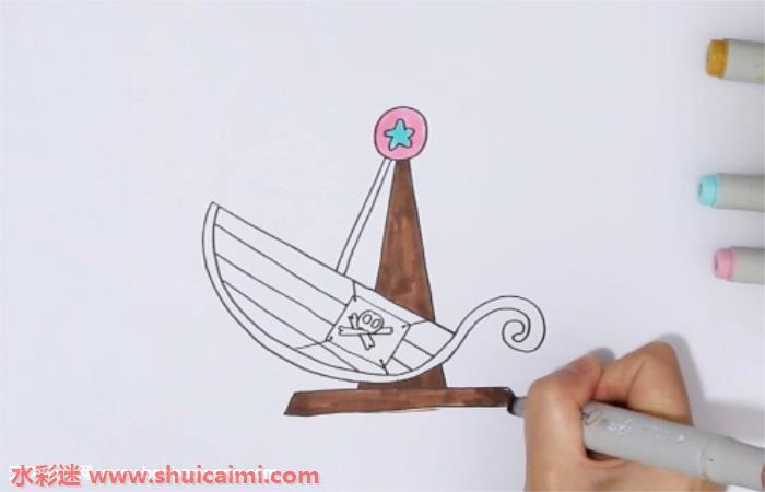 游乐场海盗船怎么画 游乐场海盗船简笔画简单彩色