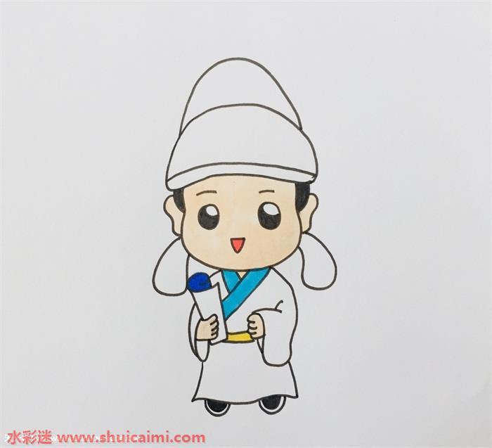 李白怎么画 李白简笔画简单彩色