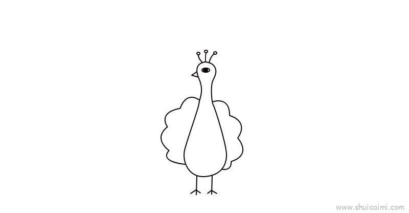 孔雀儿童画怎么画 孔雀简笔画画法