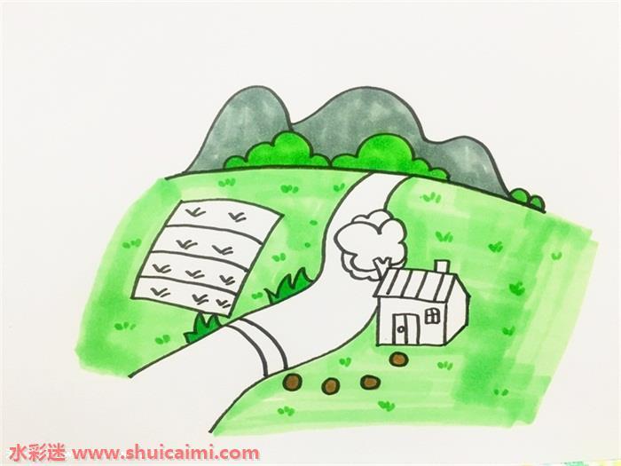 家乡怎么画 家乡简笔画简单彩色