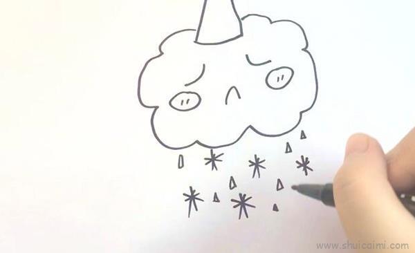 下雪儿童画怎么画 下雪简笔画简单