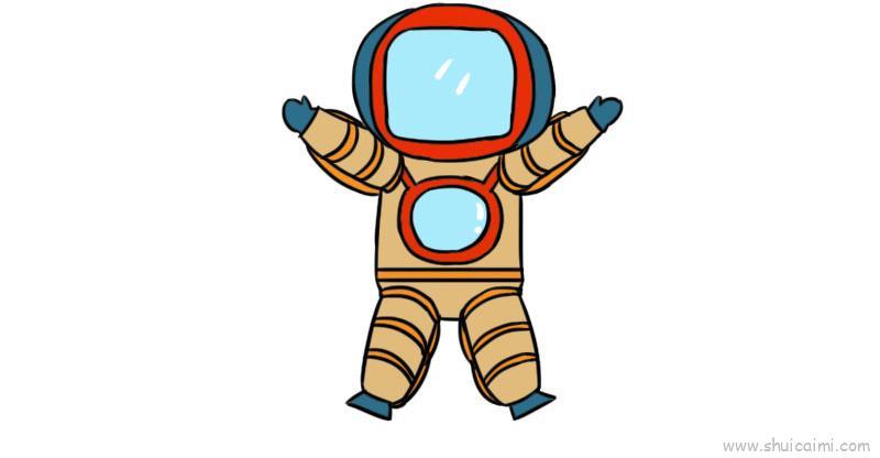 太空人儿童画怎么画 太空人简笔画简单