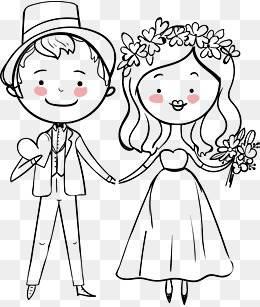 婚纱简笔画教程情侣 婚纱简笔画手绘