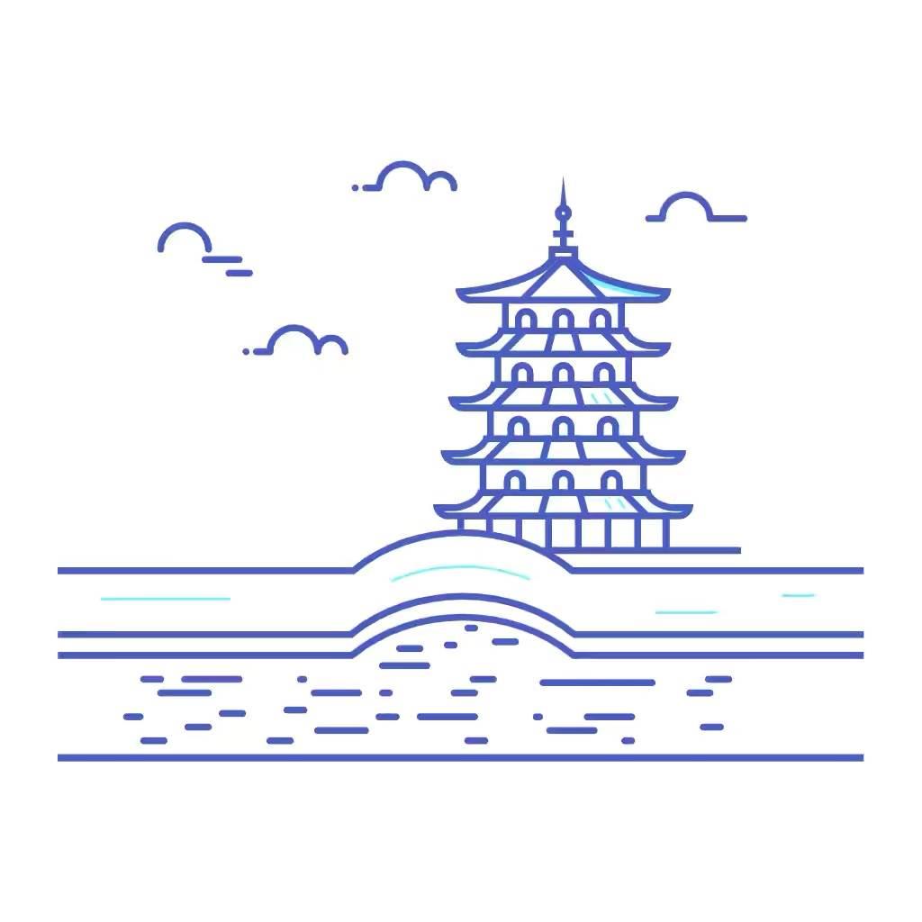 雷峰塔简笔画 雷峰塔简笔画儿童简笔画