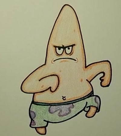 派大星简笔画图片大全 派大星简笔画图片大全可爱带颜色