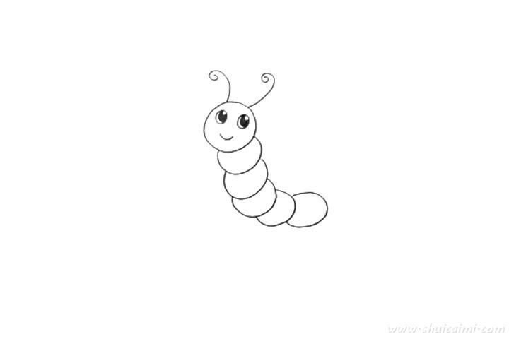 叶子上的毛毛虫怎么画 毛毛虫简笔画图片带颜色