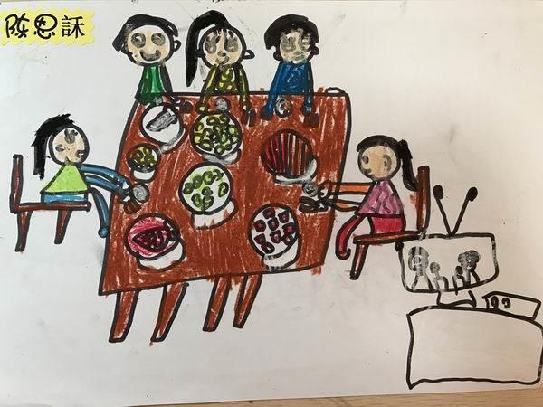 画一桌年夜饭简笔画 年夜饭简笔画简单又漂亮