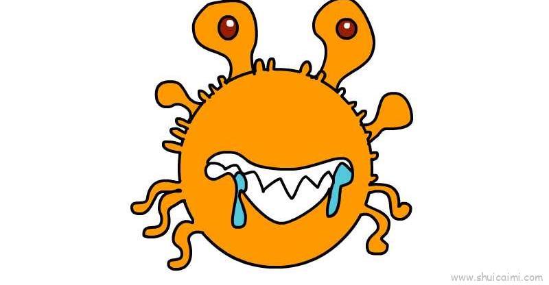 新型冠状病毒儿童画怎么画 新型冠状病毒简笔画画法