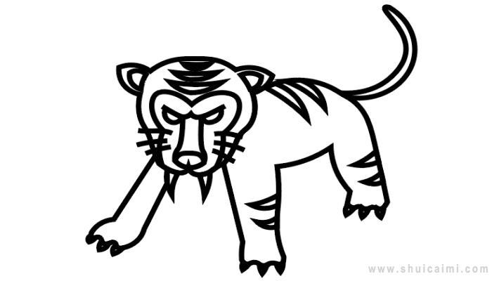 剑齿虎简笔画怎么画 剑齿虎简笔画图片