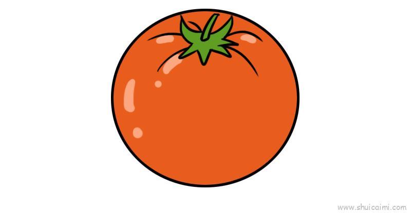 西红柿儿童画怎么画 西红柿简笔画顺序