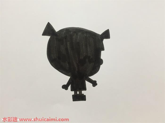 人影子怎么画 人影子简笔画步骤