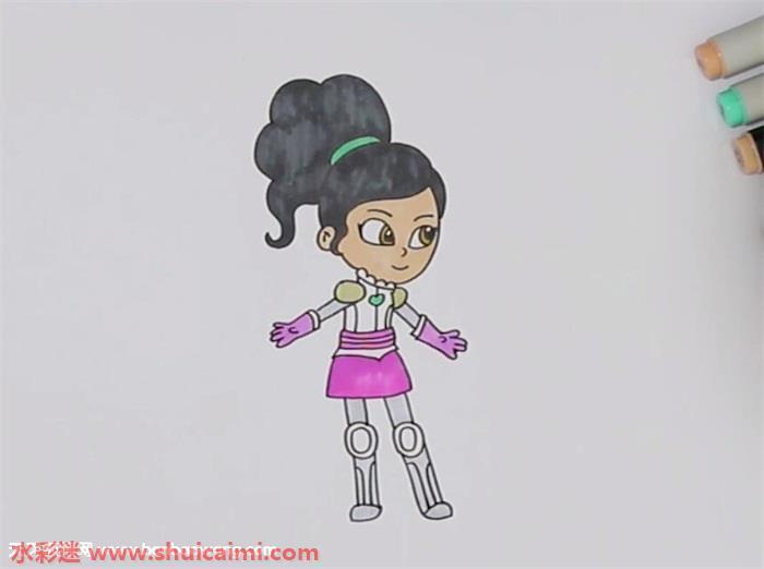 公主骑士奈拉怎么画 公主骑士奈拉简笔画简单彩色