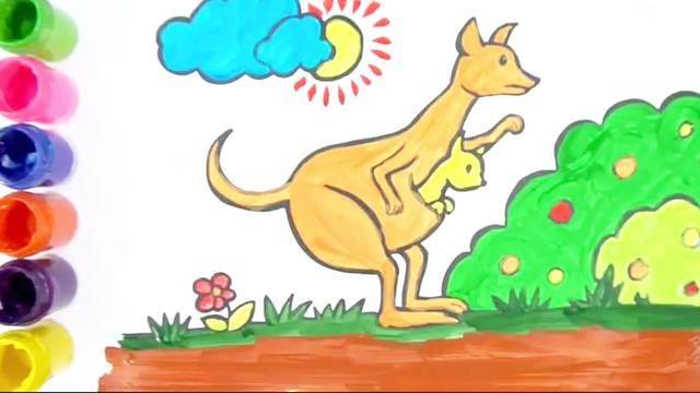 袋鼠的简笔画图片大全 袋鼠的简笔画图片大全彩色