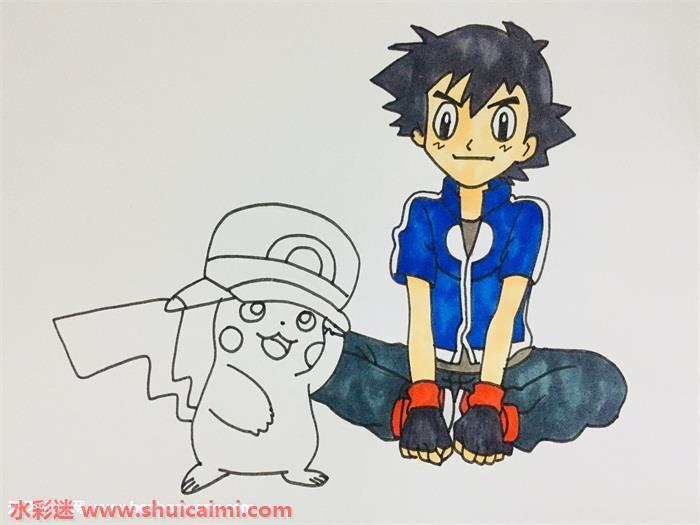 小智和皮卡丘怎么画 小智和皮卡丘简笔画简单又漂亮