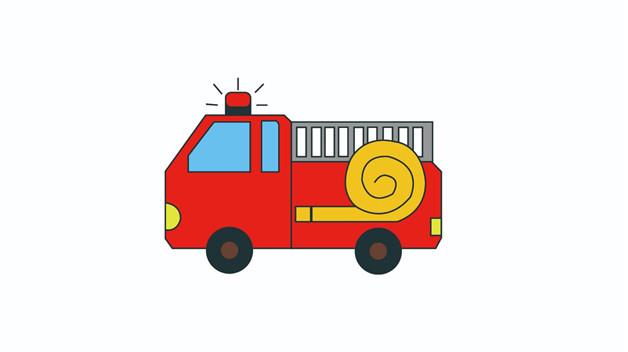 消防车简笔画怎么画 消防车简笔画步骤