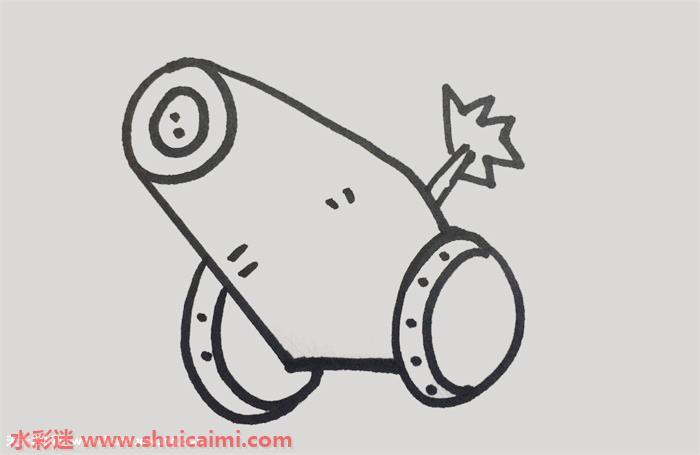 大炮怎么画 大炮简笔画简单好看带颜色