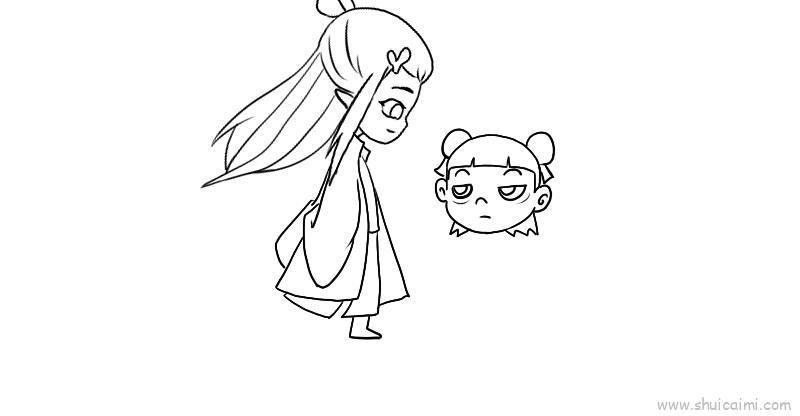 哪吒和敖丙儿童画怎么画 哪吒和敖丙简笔画好看