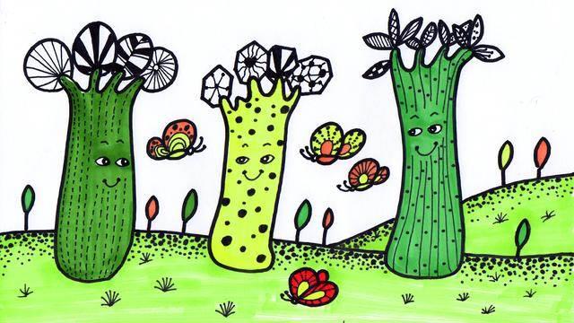 森林简笔画 森林简笔画简单又漂亮