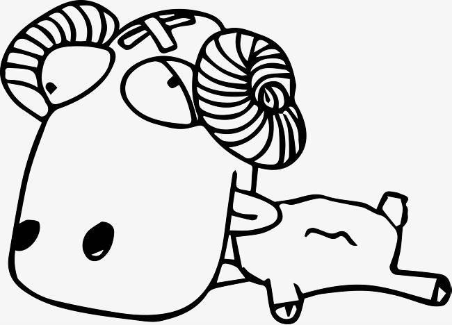 羊头的简笔画图片大全 羊头的简笔画图片大全带颜色