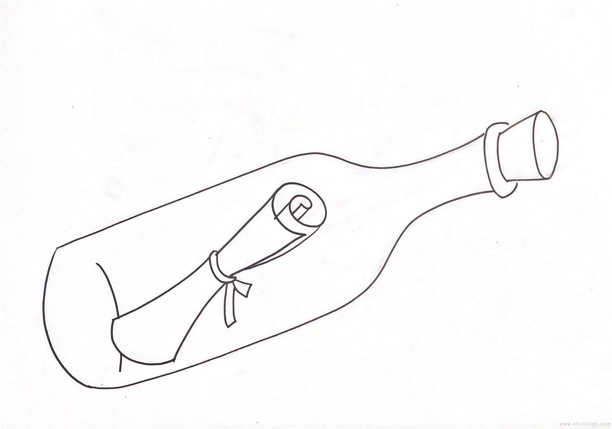 漂流瓶简笔画怎么画 漂流瓶简笔画图片大全