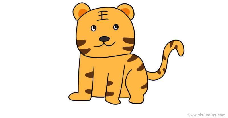 数字5画老虎儿童画怎么画 数字5画老虎简笔画图片