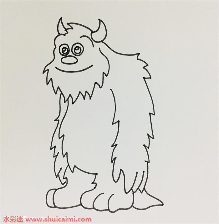 毛怪怎么画 毛怪简笔画步骤图