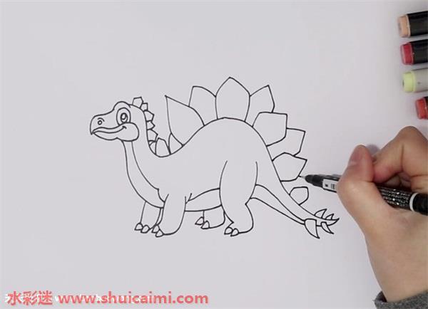 剑龙怎么画 剑龙简笔画漂亮卡通