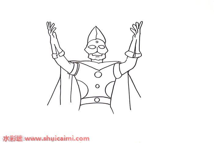 奥特曼之王怎么画 奥特曼之王简笔画步骤图