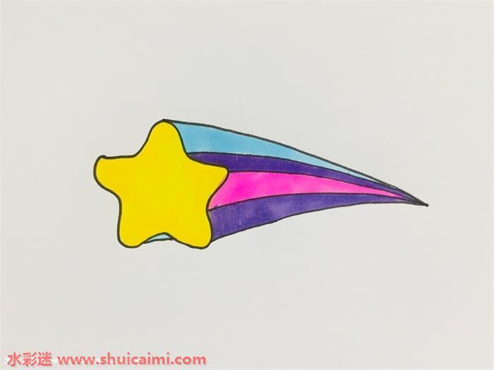 流星怎么画 流星简笔画图片带颜色