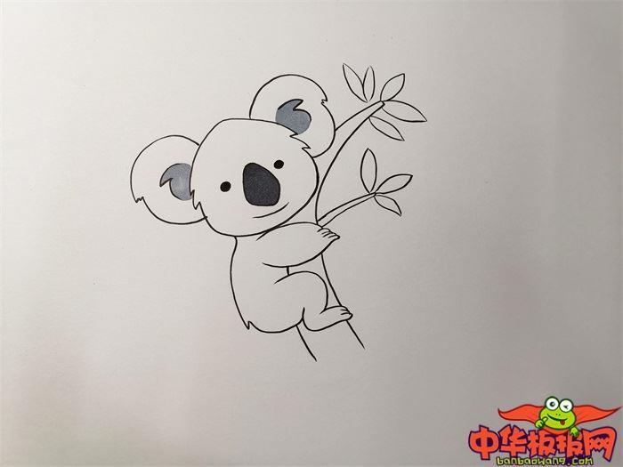 抱着树考拉怎么画 抱着树考拉简笔画简单好看带颜色