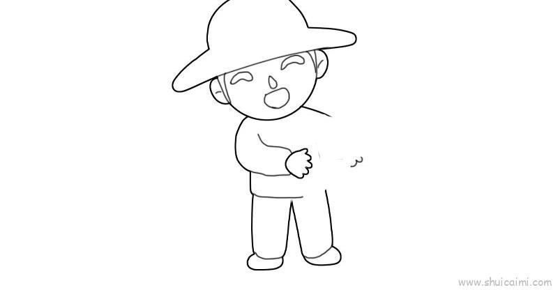 农民教程儿童画怎么画 农民教程简笔画图片大全