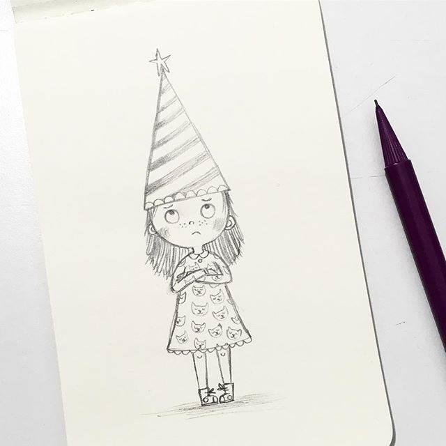 可爱简笔画手绘女孩 可爱简笔画手绘女孩丸子头