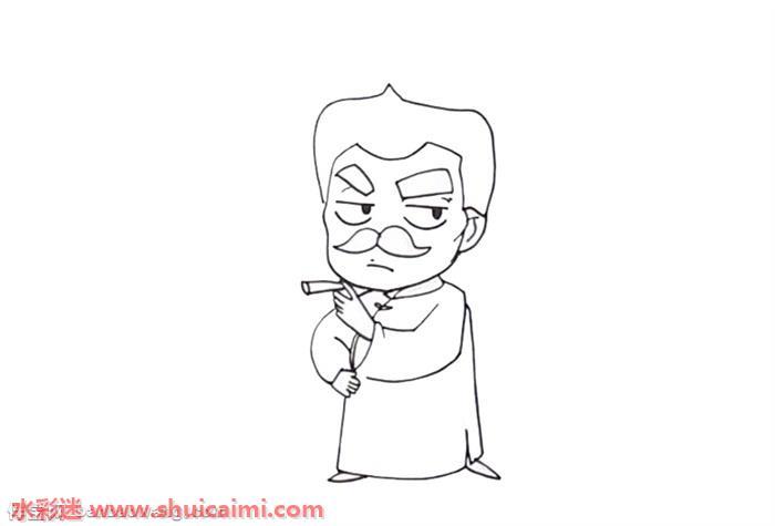 鲁迅q版怎么画 鲁迅q版简笔画步骤图