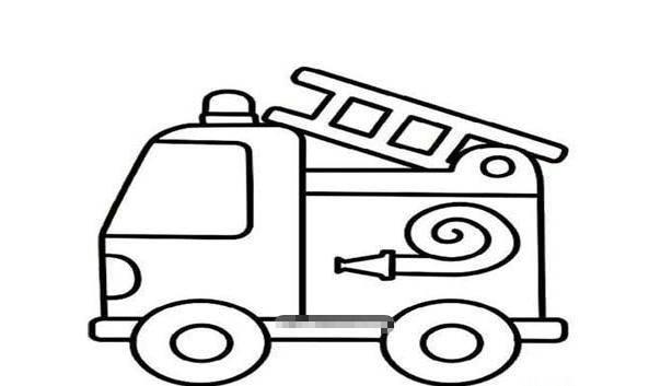 消防车简笔画 消防车简笔画儿童画幼儿园