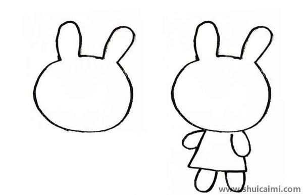 穿裙子的小兔儿童简笔画