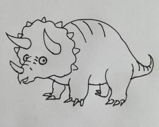 三角龙简笔画 三角龙简笔画儿童画