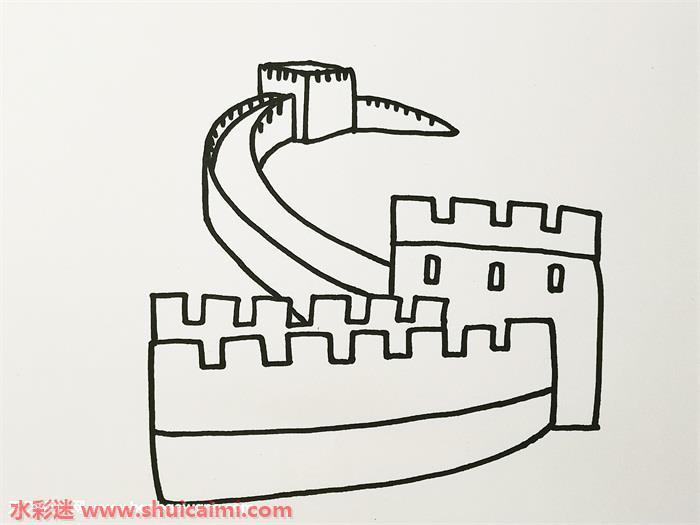 长城怎么画 长城简笔画图片大全带颜色