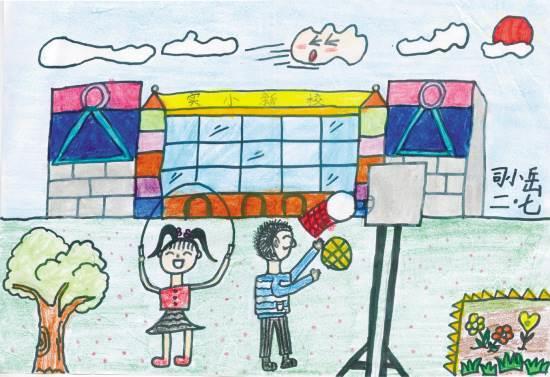 校园简笔画 校园简笔画小学教学楼