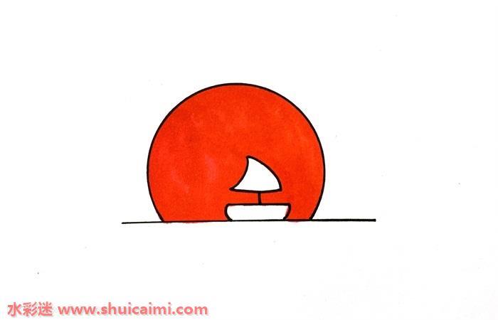夕阳怎么画 夕阳简笔画简单好看带颜色