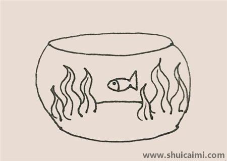 鱼缸彩色儿童简笔画